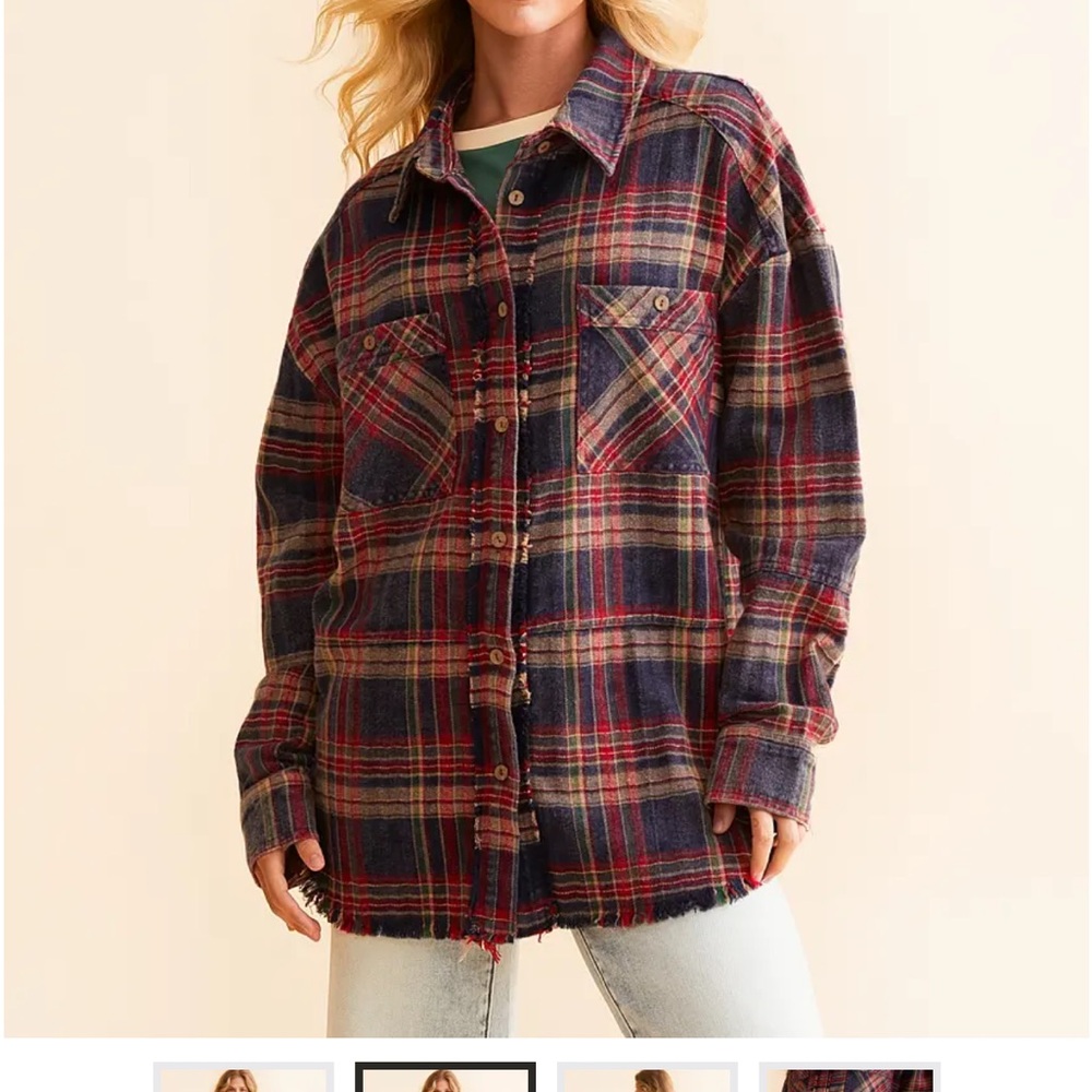 Buckle BKE Boyfriend Plaid Flannel Shirt Women’s Size M - Picture 4 of 6